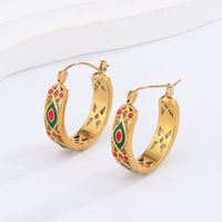 1 Pair Retro Artistic Geometric Plating Inlay 304 Stainless Steel Imitation Pearl Artificial Pearls 18K Gold Plated Earrings main image 3