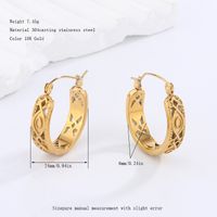 1 Pair Retro Artistic Geometric Plating Inlay 304 Stainless Steel Imitation Pearl Artificial Pearls 18K Gold Plated Earrings main image 10