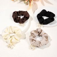 Women's Elegant Princess Sweet Solid Color Artificial Pearl Satin Elastic Band Hair Tie main image 7