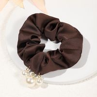 Women's Elegant Princess Sweet Solid Color Artificial Pearl Satin Elastic Band Hair Tie sku image 2