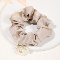 Women's Elegant Princess Sweet Solid Color Artificial Pearl Satin Elastic Band Hair Tie sku image 4