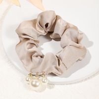 Women's Elegant Princess Sweet Solid Color Artificial Pearl Satin Elastic Band Hair Tie main image 5