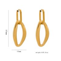 1 Pair Simple Style Classic Style Abstract Plating 304 Stainless Steel 18K Gold Plated Drop Earrings main image 2
