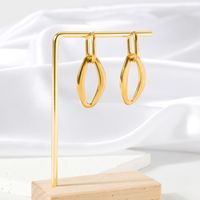 1 Pair Simple Style Classic Style Abstract Plating 304 Stainless Steel 18K Gold Plated Drop Earrings main image 5