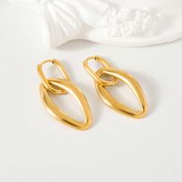 1 Pair Simple Style Classic Style Abstract Plating 304 Stainless Steel 18K Gold Plated Drop Earrings main image 1