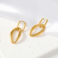 1 Paire Style Simple Style Classique Abstrait Placage Acier Inoxydable 304 Plaqué Or 18K Boucles D'oreilles main image 4