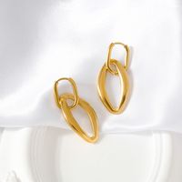 1 Pair Simple Style Classic Style Abstract Plating 304 Stainless Steel 18K Gold Plated Drop Earrings main image 3