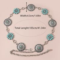 Bohemian Artistic Butterfly Zinc Alloy Inlay Turquoise Gold Plated Silver Plated Women's Waist Chain sku image 3