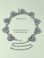 Bohemian Artistic Butterfly Zinc Alloy Inlay Turquoise Gold Plated Silver Plated Women's Waist Chain sku image 4