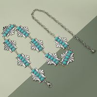 Vintage Style Bohemian Geometric Zinc Alloy Inlay Turquoise Rose Gold Plated Gold Plated Silver Plated Women's Waist Chain main image 4