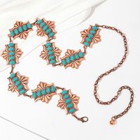 Vintage Style Bohemian Geometric Zinc Alloy Inlay Turquoise Rose Gold Plated Gold Plated Silver Plated Women's Waist Chain main image 6