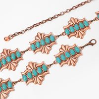 Vintage Style Bohemian Geometric Zinc Alloy Inlay Turquoise Rose Gold Plated Gold Plated Silver Plated Women's Waist Chain main image 7