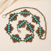Vintage Style Bohemian Geometric Zinc Alloy Inlay Turquoise Rose Gold Plated Gold Plated Silver Plated Women's Waist Chain main image 8