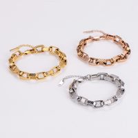 Casual Solid Color 304 Stainless Steel 18K Gold Plated Rose Gold Plated Bracelets In Bulk main image 4