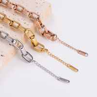 Casual Solid Color 304 Stainless Steel 18K Gold Plated Rose Gold Plated Bracelets In Bulk main image 6