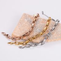 Casual Solid Color 304 Stainless Steel 18K Gold Plated Rose Gold Plated Bracelets In Bulk main image 7