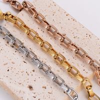 Casual Solid Color 304 Stainless Steel 18K Gold Plated Rose Gold Plated Bracelets In Bulk main image 8