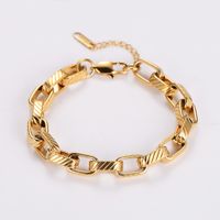 Casual Solid Color 304 Stainless Steel 18K Gold Plated Rose Gold Plated Bracelets In Bulk main image 1