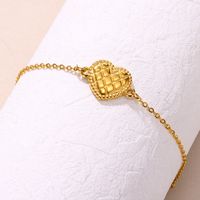 304 Stainless Steel 18K Gold Plated Simple Style Classic Style Plating Three-dimensional Heart Shape Necklace main image 3
