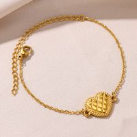 304 Stainless Steel 18K Gold Plated Simple Style Classic Style Plating Three-dimensional Heart Shape Necklace main image 5