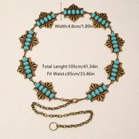 Vintage Style Bohemian Geometric Zinc Alloy Inlay Turquoise Rose Gold Plated Gold Plated Silver Plated Women's Waist Chain sku image 3