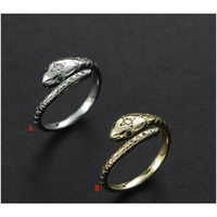 Stainless Steel IG Style Simple Style Classic Style Snake Inlay Zircon Open Rings main image 3