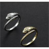 Stainless Steel IG Style Simple Style Classic Style Snake Inlay Zircon Open Rings main image 1