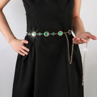Elegant Streetwear Butterfly Zinc Alloy Inlay Glass Stone Gold Plated Women's Waist Chain main image 4