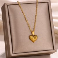 Edelstahl 304 18 Karat Vergoldet Einfacher Stil Überzug Herzform Hülse Halskette Mit Anhänger main image 5