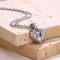 304 Stainless Steel 18K Gold Plated Simple Style Plating Heart Shape Shell Pendant Necklace main image 4