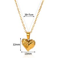 Edelstahl 304 18 Karat Vergoldet Einfacher Stil Überzug Herzform Hülse Halskette Mit Anhänger main image 2