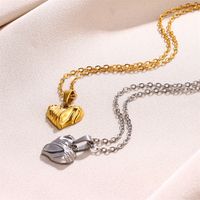 304 Stainless Steel 18K Gold Plated Simple Style Plating Heart Shape Shell Pendant Necklace main image 1