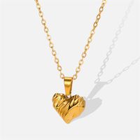 304 Stainless Steel 18K Gold Plated Simple Style Plating Heart Shape Shell Pendant Necklace sku image 2
