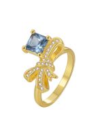 Wholesale Simple Style Classic Style Color Block Copper Plating Inlay 18K Gold Plated Glass Stone Zircon Rings sku image 9