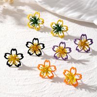 1 Pair Vacation Modern Style Pastoral Flower Zinc Alloy Ear Studs main image 1