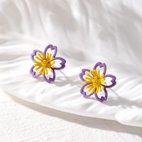 1 Pair Vacation Modern Style Pastoral Flower Zinc Alloy Ear Studs main image 5