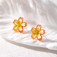 1 Pair Vacation Modern Style Pastoral Flower Zinc Alloy Ear Studs main image 4