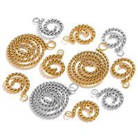 5 PCS/Package 18 * 22mm 9*13mm 304 Stainless Steel Swirl Pattern Solid Color Polished Pendant main image 6