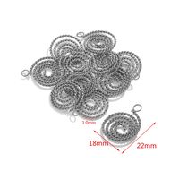 5 PCS/Package 18 * 22mm 9*13mm 304 Stainless Steel Swirl Pattern Solid Color Polished Pendant sku image 2