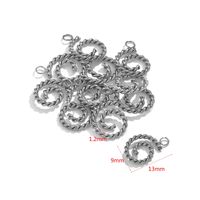 5 PCS/Package 18 * 22mm 9*13mm 304 Stainless Steel Swirl Pattern Solid Color Polished Pendant sku image 1