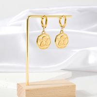 1 Pair Vintage Style Roman Style Angel Plating 304 Stainless Steel 18K Gold Plated Drop Earrings main image 1