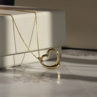 Kupfer Weißgold Plattiert Vergoldet Einfacher Stil Strassenmode Herzform Halskette Mit Anhänger main image 3