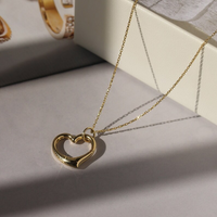 Copper White Gold Plated Gold Plated Simple Style Streetwear Heart Shape Pendant Necklace main image 4