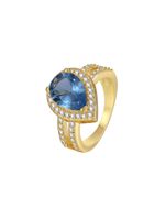Wholesale Simple Style Classic Style Color Block Copper Plating Inlay 18K Gold Plated Glass Stone Zircon Rings sku image 13