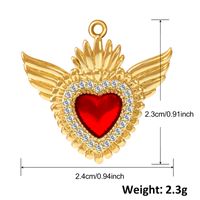 1 Stück 15*28mm 20*17mm 30*14mm Kupfer Juwel Vergoldet Kreuzen Herzform Flügel Poliert Anhänger sku image 2