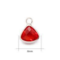 10 PCS/Package Diameter 8mm Alloy Birthstone Triangle Polished Pendant main image 2