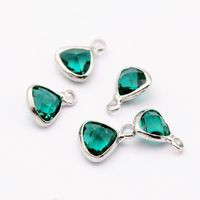 10 PCS/Package Diameter 8mm Alloy Birthstone Triangle Polished Pendant sku image 3