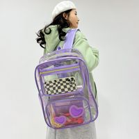 Waterproof 20 Inch Solid Color Daily School Backpack sku image 3