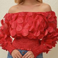 Women's T-shirt 3/4 Length Sleeve Blouses Elegant Solid Color main image 3