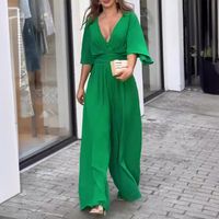 Women's Daily Vacation Solid Color Printing Jumpsuits main image 4